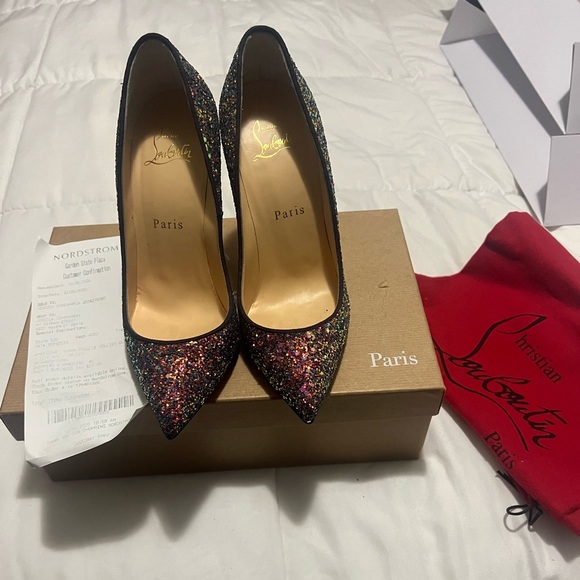 Christian Louboutin Pigalle Glitter Heels - Picture 4 of 7